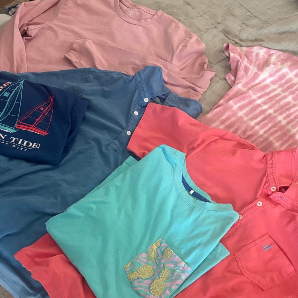 7 Polos/T-Shirts Johnnie-O, Brooks Brothers Southern Tide, J Crew for teen boy!